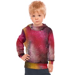 Red Galaxy Paint Kids  Hooded Pullover