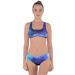 Blue Space Paint Criss Cross Bikini Set by goljakoff