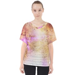 Golden Paint V-neck Dolman Drape Top by goljakoff