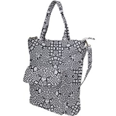 Modern Black And White Geometric Print Shoulder Tote Bag by dflcprintsclothing