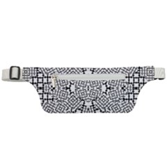 Modern Black And White Geometric Print Active Waist Bag