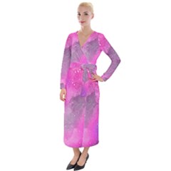 Purple Space Velvet Maxi Wrap Dress by goljakoff