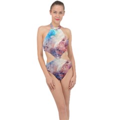 Galaxy Paint Halter Side Cut Swimsuit by goljakoff