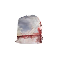 Golden Bridge Drawstring Pouch (small) by goljakoff