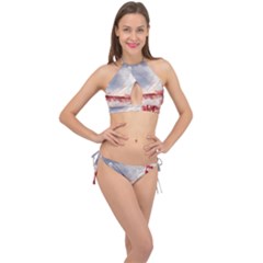 Golden Bridge Cross Front Halter Bikini Set by goljakoff