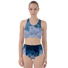 Blue Ocean Waves Racer Back Bikini Set by goljakoff