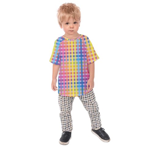 Digital Paper Stripes Rainbow Colors Kids  Raglan Tee by HermanTelo