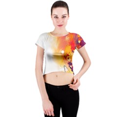 Autumn Crew Neck Crop Top by goljakoff