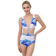 Blue Smoke Tied Up Two Piece Swimsuit by goljakoff