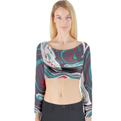 Vector Vivid Marble Pattern 1 Long Sleeve Crop Top by goljakoff