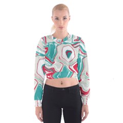 Vivid Marble Pattern Cropped Sweatshirt by goljakoff