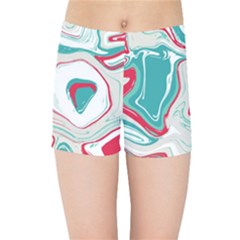 Vivid Marble Pattern Kids  Sports Shorts by goljakoff