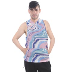 Rose And Blue Vivid Marble Pattern 11 Men s Sleeveless Hoodie by goljakoff