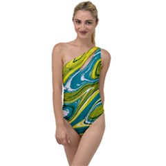 Vector Vivid Marble Pattern 13 To One Side Swimsuit by goljakoff