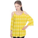 Yellow Diamonds Flutter Sleeve Tee  View1