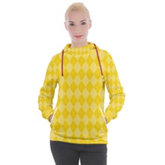 Yellow Diamonds Women s Hooded Pullover by ArtsyWishy