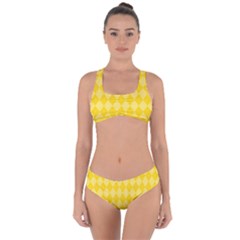 Yellow Diamonds Criss Cross Bikini Set by ArtsyWishy