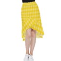 Yellow Diamonds Frill Hi Low Chiffon Skirt View1