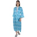 Baby Blue Design Maxi Satin Kimono View1