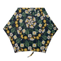 Flower Grey Pattern Floral Mini Folding Umbrellas by Dutashop