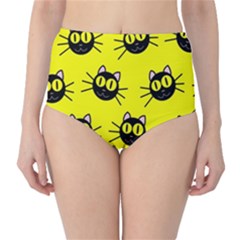 Cats Heads Pattern Design Classic High-waist Bikini Bottoms by Amaryn4rt