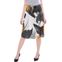Natural Palm Plant Midi Beach Skirt by Mariart