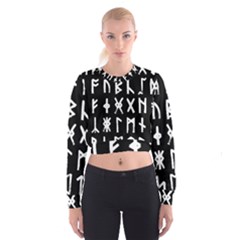 The Anglo Saxon Futhorc Collected Inverted Cropped Sweatshirt by WetdryvacsLair