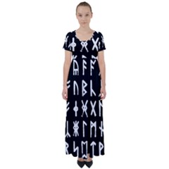 The Anglo Saxon Futhorc Collected Inverted High Waist Short Sleeve Maxi Dress by WetdryvacsLair