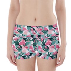 Beautiful Flamingo Pattern Boyleg Bikini Wrap Bottoms by designsbymallika