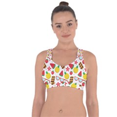 Summer Love Cross String Back Sports Bra by designsbymallika