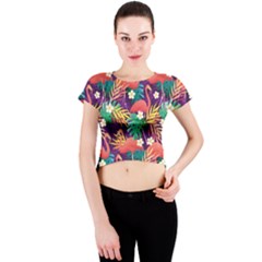 Flamingo Love Crew Neck Crop Top by designsbymallika