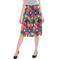 Flamingo Love Midi Beach Skirt by designsbymallika