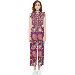 Paisley Purple Women s Frill Top Jumpsuit