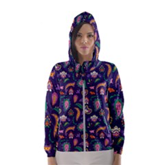 Paisley Print 2 Women s Hooded Windbreaker by designsbymallika