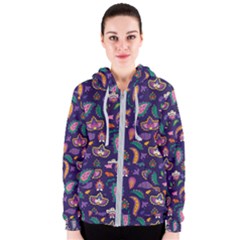 Paisley Print 2 Women s Zipper Hoodie by designsbymallika