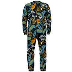 Tropical Bird Pattern Onepiece Jumpsuit (men)  by designsbymallika