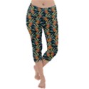 Orange Flower Love Lightweight Velour Capri Yoga Leggings View1