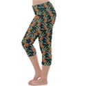 Orange Flower Love Lightweight Velour Capri Yoga Leggings View2