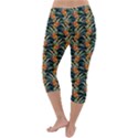 Orange Flower Love Lightweight Velour Capri Yoga Leggings View4