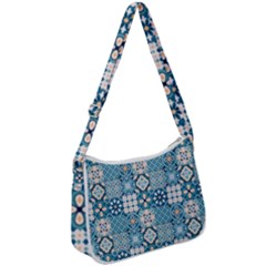 Ceramic Tile Pattern Zip Up Shoulder Bag by designsbymallika