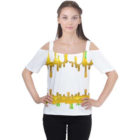 Dripping Paint In Wonderful Colors Cutout Shoulder Tee by pepitasart