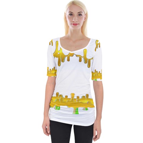 Dripping Paint In Wonderful Colors Wide Neckline Tee by pepitasart