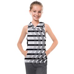 Nine Bar Monochrome Fade Squared Bend Kids  Sleeveless Hoodie by WetdryvacsLair