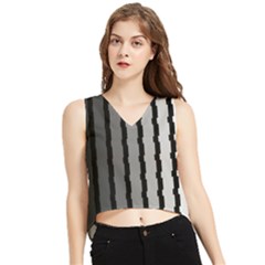 Nine Bar Monochrome Fade Squared Pulled V-neck Cropped Tank Top by WetdryvacsLair