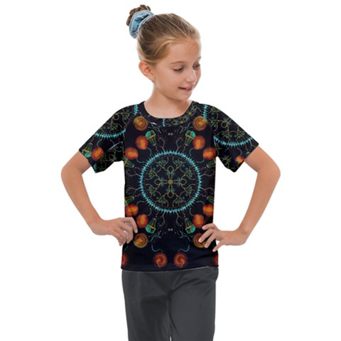 Mandala - 0006 - Floating Free Kids  Mesh Piece Tee by WetdryvacsLair