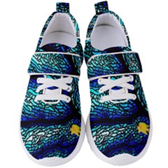 Sea-fans-diving-coral-stained-glass Women s Velcro Strap Shoes by Sapixe