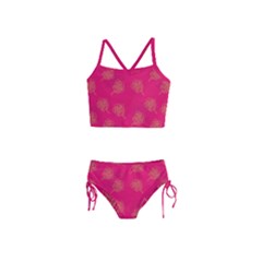 Roses Pattern Pink Color Girls  Tankini Swimsuit by brightlightarts