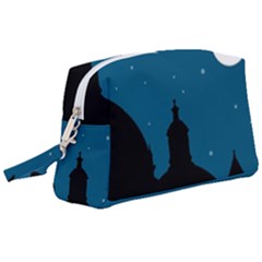 Silhouette Night Scene Cityscape Illustration Wristlet Pouch Bag (large)