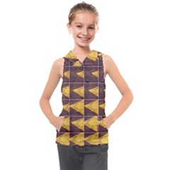 Yellow, Traffic, Cone, Arrow, Cracks, Asphalt  Kids  Sleeveless Hoodie by ScottFreeArt