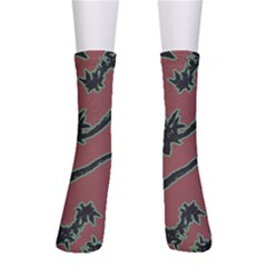 Tropical Style Floral Motif Print Pattern Men s Crew Socks by dflcprintsclothing